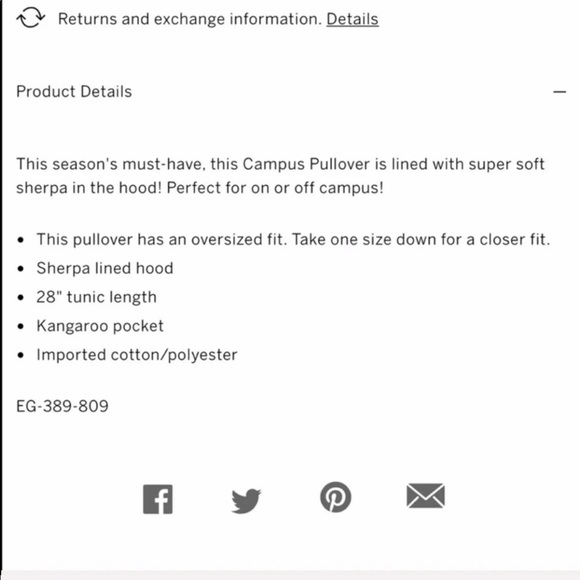 Vs Pink Sherpa Lined hood Campus Pullover Tunic LAST ONE - Picture 5 of 6